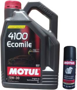 MOTUL 4100 Ecomile 5W30 With Throttle Clean 100ML Combo 5w30 Full-Synthetic Engine Oil