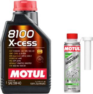 MOTUL 8100 X-CESS 5W-40(1l)+SYSTEM KEEP CLEAN GASOLINE(300ml)Combo Full-Synthetic Engine Oil