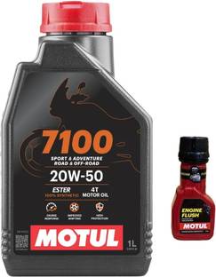 MOTUL 7100 4T 20W-50(1litre) +Engine flush(50ml) COMBO Full-Synthetic Engine Oil