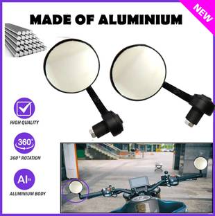 DvineAutoFashionZ Manual Rear View Mirror, Passenger Side, Driver Side For Universal For Bike Standard 350 Twin Spark, Super Splendor, Thunderbird 350, Universal For Bike
