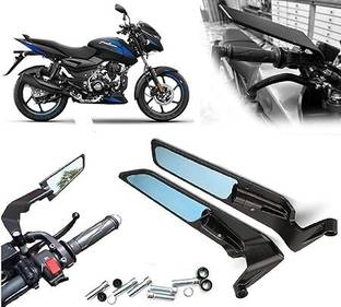 Grandbiker Manual Rear View Mirror, Driver Side, Dual Mirror For Bajaj Universal For Bike