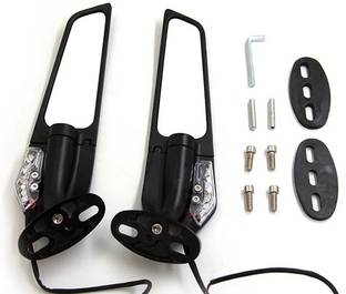 AutoPowerz Manual Rear View Mirror, Dual Mirror For Yamaha, Suzuki, KTM Universal For Bike