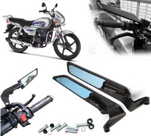 Grandbiker Manual Rear View Mirror, Driver Side, Dual Mirror For Hero Splendor Plus