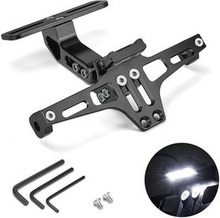 ASRYD Motorcycle Bike CNC Adjustable Number Plate Frame Holder Tail Tidy Red Bike Number Plate