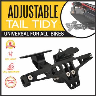 Moto Genius CNC Adjustable Foldable Tail Tidy | Bike Number Plate Holder for All Bikes Bike Number Plate