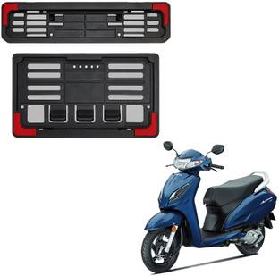 JMA TRADING Plastic Number Plate Holder with Red Corners for Activa 6G Bike Number Plate