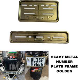 Aklin Boky HEAVY METAL GOLDEN NUMBER PLATE FRAME Bike Number Plate