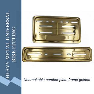 SHOWRIDE Good Design Gold Bike Number Plate Standard Size Compatible for All Bike Bike Number Plate