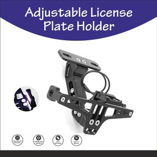 Huims Motorcycle Bike CNC Adjustable Angle License Number Plate Frame Holder With LED Bike Number Plate