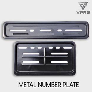 VPRS Metal Number Plate Frame(Set Of 2 FRONT & REAR) (Black) Bike, Car Number Plate