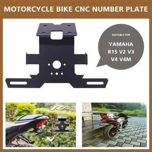 ASRYD Motorcycle Bike Cnc Adjustable Yamaha R15 V3 V4 V4M Tail Tidy Black Bike Number Plate