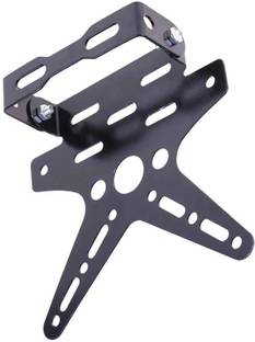 BIKER SHOPPEE REAR NUMBER PLATE STAY SMALL AND TAIL TIDY VISOR (BLACK) Bike Number Plate