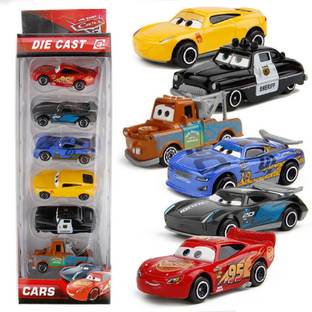 Learn With Fun Die Cast Metal Unbreakable Push and Go McQueen Black Storm Racing Car Set Toys