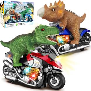 Toybot Dinosaur Rider Motorcycle - Interactive Sound & Light Adventure Bike Toy For Kid