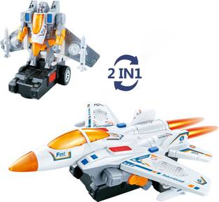 ATRI 2 in 1 electric die cast universal light music deformation aircraft robot