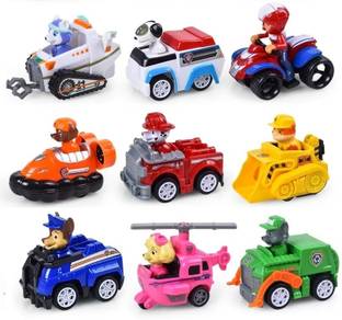 Akvanar Paw Patrol Characters & Vans Figures Toy (Multicolor)