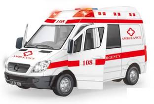Skstore Rescue Ambulance Toy Car With Door Open And Light And Music