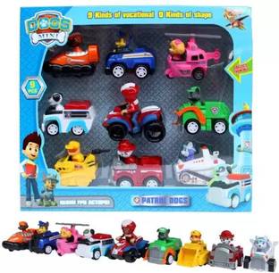 SR Toys Paw Patrol Dogs Characters & Vans Figures Toy (Multicolor)