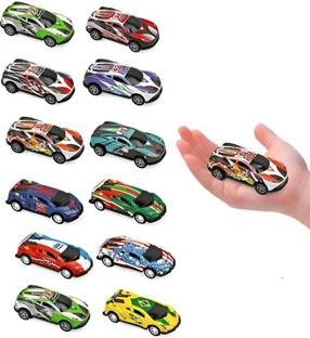 Kidsbuddy Alloy Metal Pull Back Mini Race Cars Set for Kids Multicolor (Pack of 10)