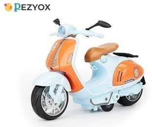 PEZYOX Motorcycle Toy Pull Back Little Sheep Scooter toys with Music & Light for kids