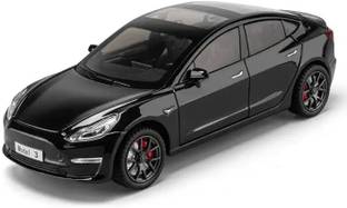 deoxy Big Tesla Model 3 Toy Metal Pull Back Diecast Car with Openable Door Sound Light
