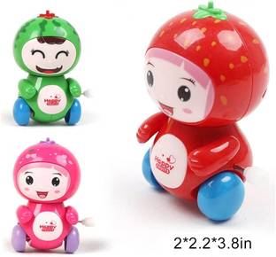 Bestie Toys key toys pull and push Happy Fruit cartoon Toy (Pack of 1)