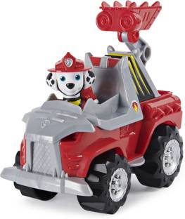 PAW PATROL Dino Rescue Marshall's Deluxe Rev Up ToyVehicle With Collectible Figure for Kids