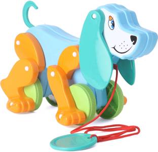 Game Phactory Daisy Dog with Pull Rope Generate Ting Ting Sound When Dog is Pulled & Walk