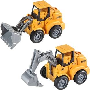 ZUNBELLA Plastic 2 in 1 JCB Construction Vehicle Toy For Kids