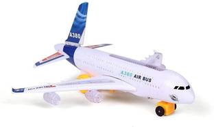 Anzal Airbus A380 Airplane Model Toys With Loud Musical Flashing Light Automatic Airplane Electric Plane
