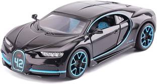 P PAYTAG Pull Back Car 1:24 Vehicles Alloy Toy Car for Kids(Bugati Chirone_Black)
