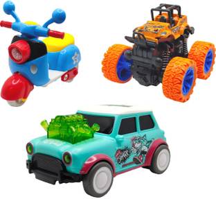 Vaniha Unbreakable Four-Wheel Drive Friction Powered Diecast Toy Set-F41