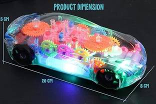 JR CLUB Transparent Concept Racing Car with 3D Lights & Music for Kids