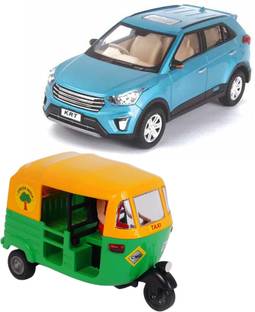 HANAL Set of Auto Rikshaw & Kreta Car Pull & Push Toys