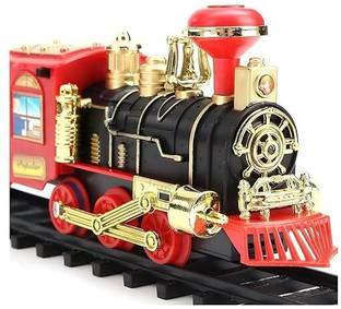 Bestie Toys Chu Chu Toy Train Set with Long Track, Realistic Smoke & Sound Effects, Battery