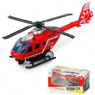 FIDDLERZ Diecast Helicopters Mini Model Plane with Spinning Propellers for Kids