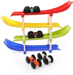 Goyal's Racer Ramp Car Toy with 4 Cars, 4 Ramps and Race Track for Toddlers