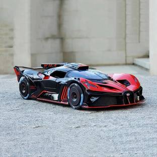 RUTSHRA 124 Diecast Car Bugatti Bolide Metal Lights Music Pull Back Car Toy for Kids Boy