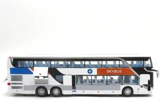 Dherik Tradworld 1:32 Scale Diecast Double Decker Sightseeing Airport Bus Toy Vehicle