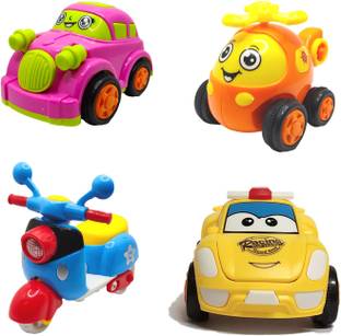 Jo Baby Unbreakable Friction Powered Toy Car, Scooter, Robot Car & Robot Plane
