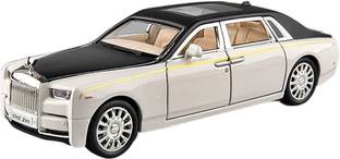 RUTSHRA 1:32 Rolls Royce Phantom Diecast Metal Pullback And Openable Doors Cars Toy