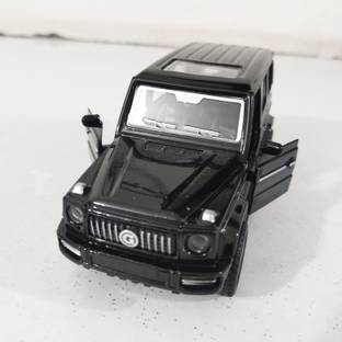 kuchuk Metal Thar Black Car With Openable Doors And Back With Pull Back Function