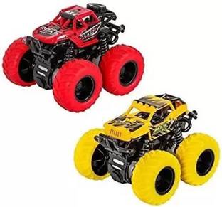 White Devil Monster Truck Pull Back Car Toys 360 Degree Stunt car Truck pack of 2