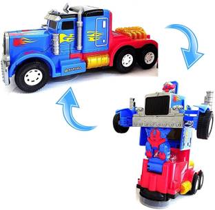 KTRS Deform Robot Transformation Truck Plastic Lights & Music Pack of 1 Multicolour
