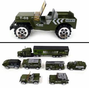 Quasar Military Vehicle Set Metal Die Dast Army Vehicle Play Set Pack Of 7
