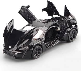 HouseOfCommon 1:32 Scale Die-cast Metal Model Black Lykan Hypersport Sport Pull Back Car Toy