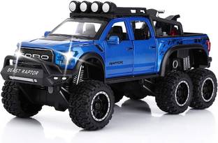 DARVICE 1:24 Scale Die Cast Metal Model Car Raptor 6x6 Kids Toy Cars For Lights & Sound