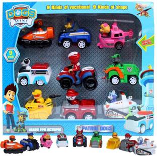Akvanar Paw Patrol Dogs Characters & Vans Figures Toy (Multicolor)