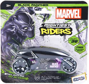 SKOODLE Marvel Pull-Back Rider Bike - Black Panther Edition, Marvel Inspired Toy Bikes