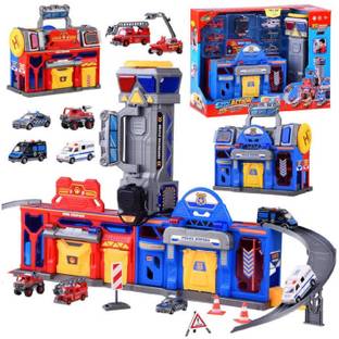 KTRS Walkie Talkies Racers Vehicle Metal Car Parking Lot Fire Station Police Station